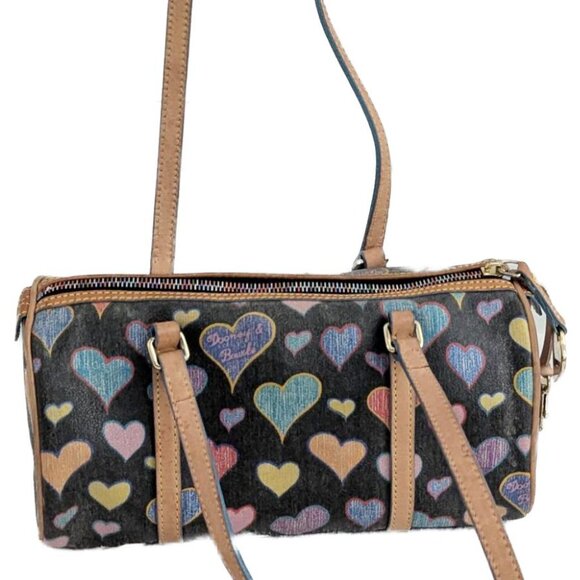 Dooney & Bourke Graffiti Heart Barrel Bag - Picture 2 of 11